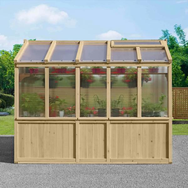 Yardistry Wooden Potting Shed & Greenhouse 6.7ft x 9.7ft (2.04m x 2.9m), Meridian Series Greenhouse at Home 3