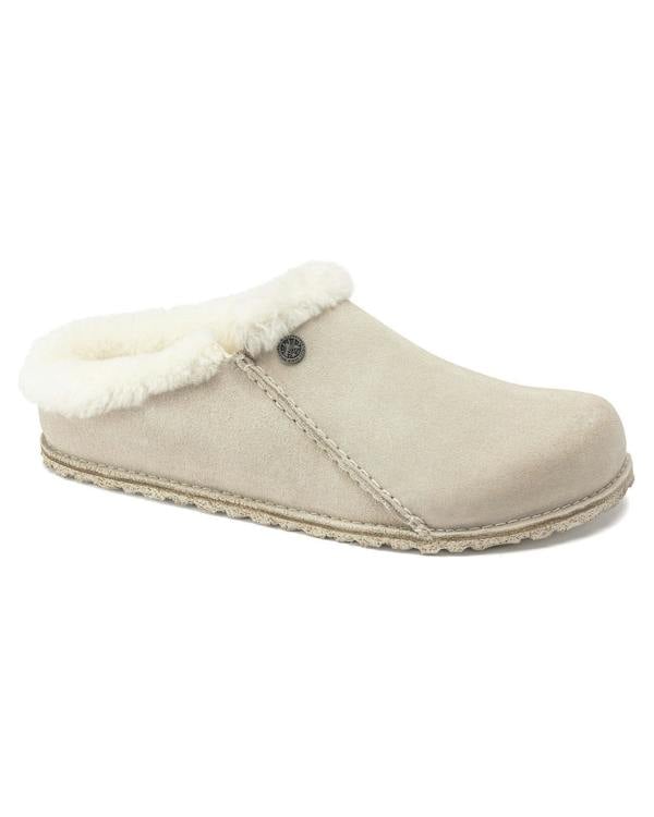 Birkenstock Zermatt Premium Shearling Suede Womens Clogs - Antique White