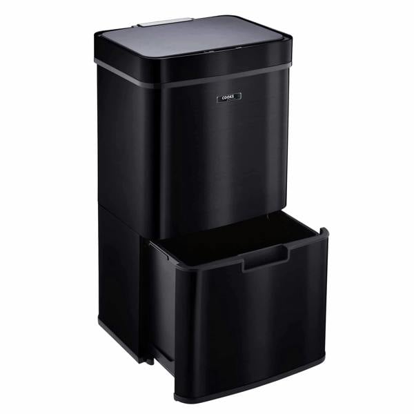 Cooks Professional 75L Sensor Recycling Bin with Food Caddy | Black