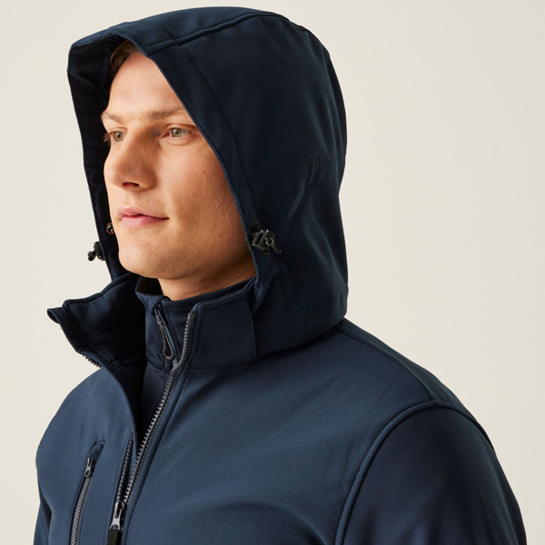 Regatta Mens Venturer Hooded Soft Shell Jacket - Navy/Navy