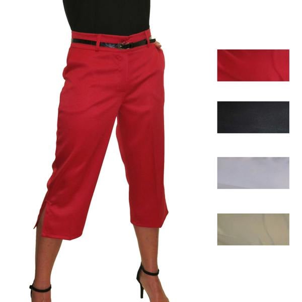 Paulo Due Women's Matt Satin Cropped Trousers Black