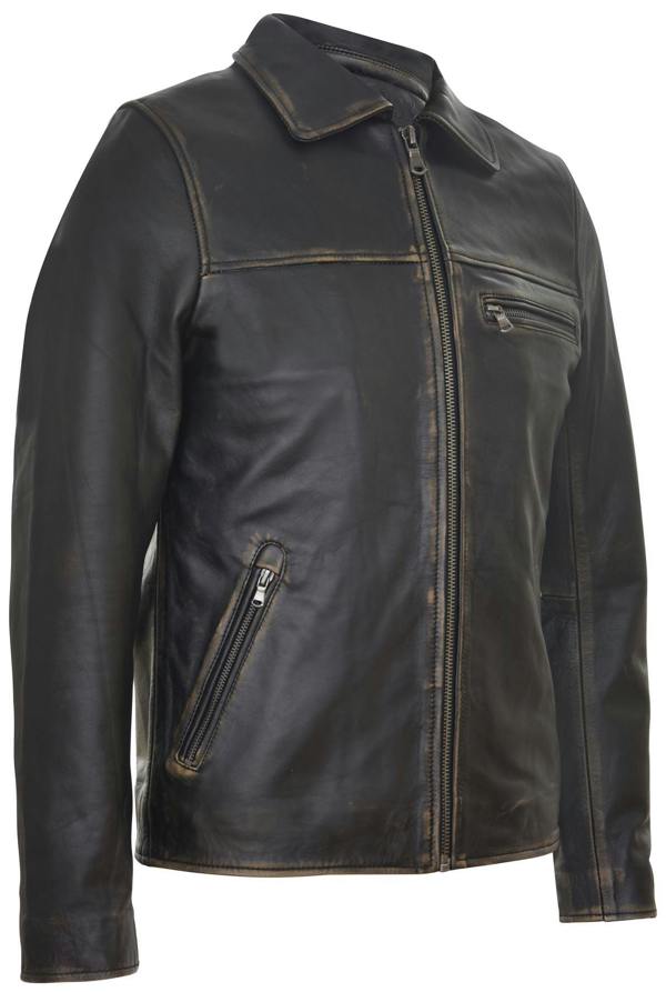 Infinity Leather Mens Classic Cow Hide Leather Biker Jacket