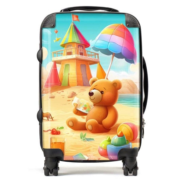 Warren Reed Bear On A Beach Holiday Suitcase