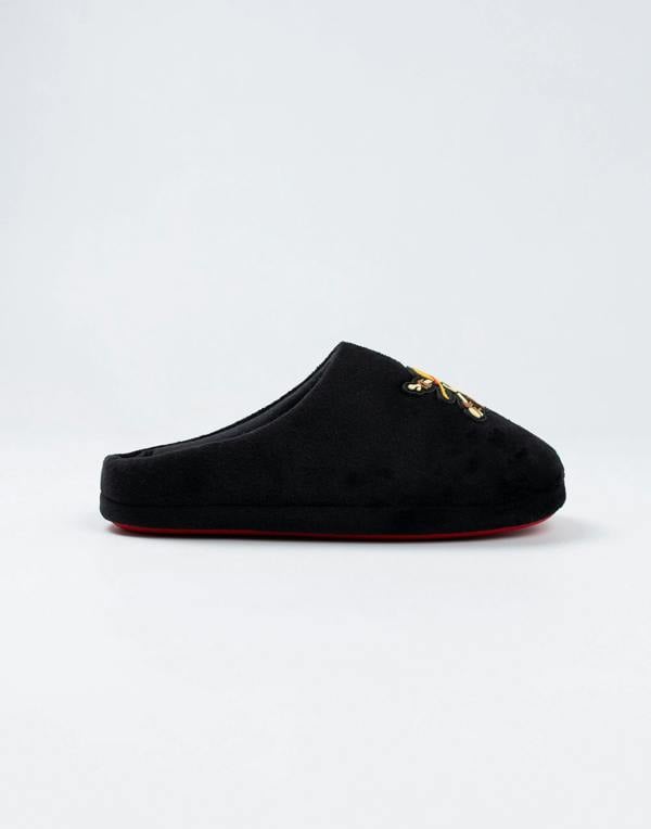 One Piece Boys Black Logo Mule Slippers