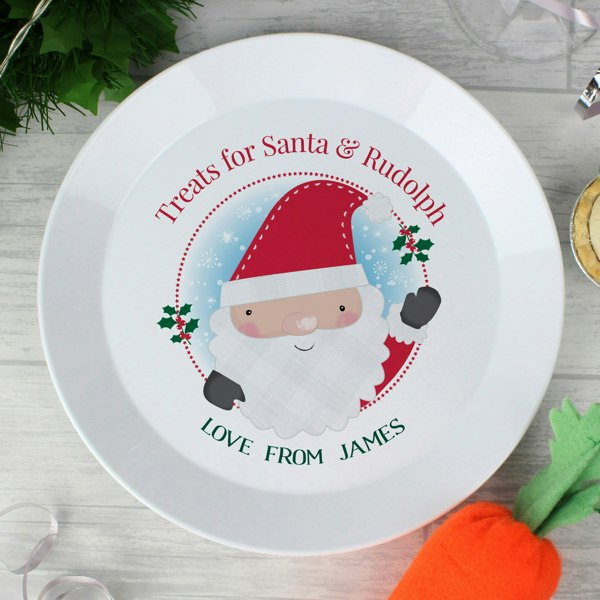 Personalised Memento Company Personalised Santa Christmas Eve Mince Pie Plastic Plate