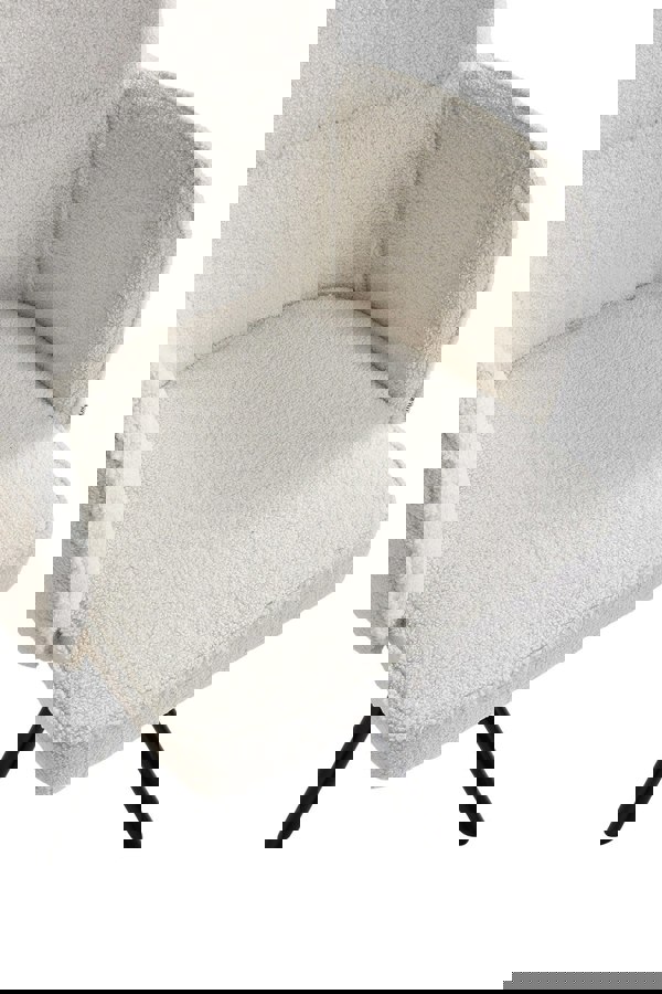 Living and Home White Upholstered Leisure Swivel Chair with Metal Legs