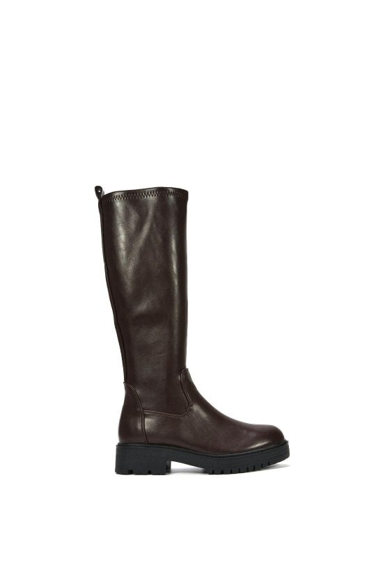 XY LONDON Chunky Sole Knee High Leg Stretch Boots