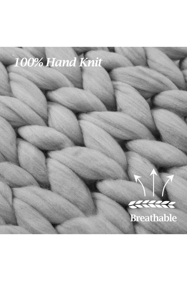 Living and Home 120x150cm Chunky Cable Knit Blanket Thick Yarn Stretch Throw for Sofa, Bed & Chair