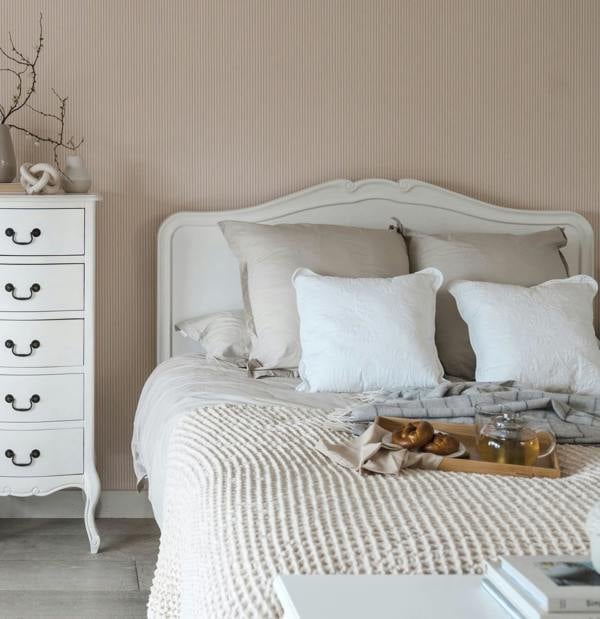 Statement Furniture Juliette White Bed Frame French Style with Wooden Headboard 3ft 4ft6 5ft 6ft