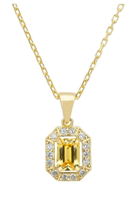 Latelita Whistledown Gemstone Pendant Necklace Citrine Gold