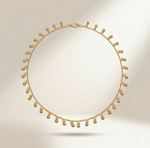 The Colourful Aura Gold Ball Charm Anklet | 18k Gold Plated Brass Indian Style Boho Anklet
