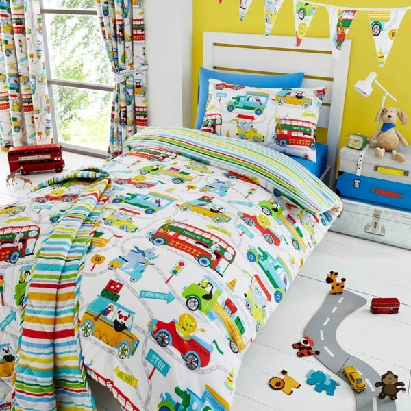 Zoo Escape Transport Bedding Kids Bedding - Happy Linen Company