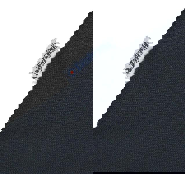 Lambretta Mens Vertical Stripe Classic Mod Ska Casual Smart Polo, close-up of the fabric with a Lambretta brand clothing label