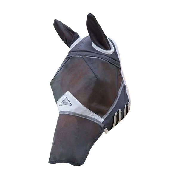 Shires Fine Mesh Horse Fly Mask With Ears & Nose - Black