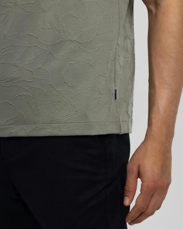 Steel & Jelly Adwell - Linear Floral Jacquard Polo Shirt