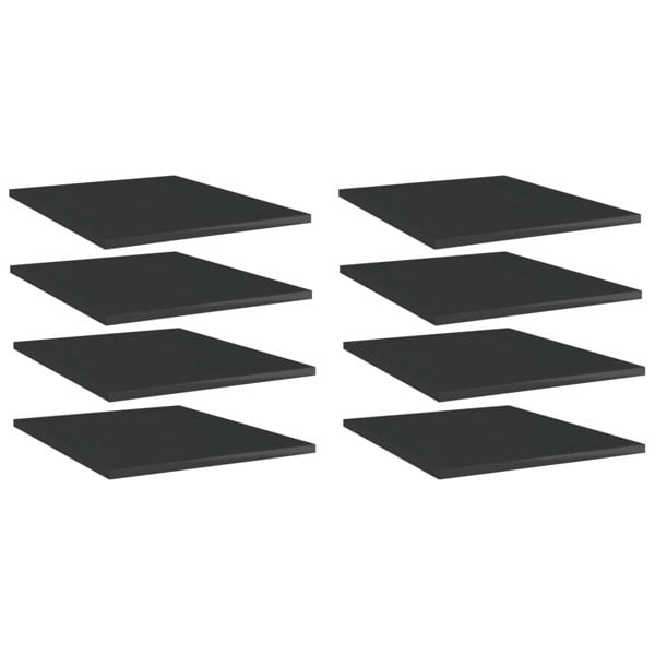 Berkfield Bookshelf Boards 8 pcs High Gloss Black 40x50x1.5 cm Engineered Wood