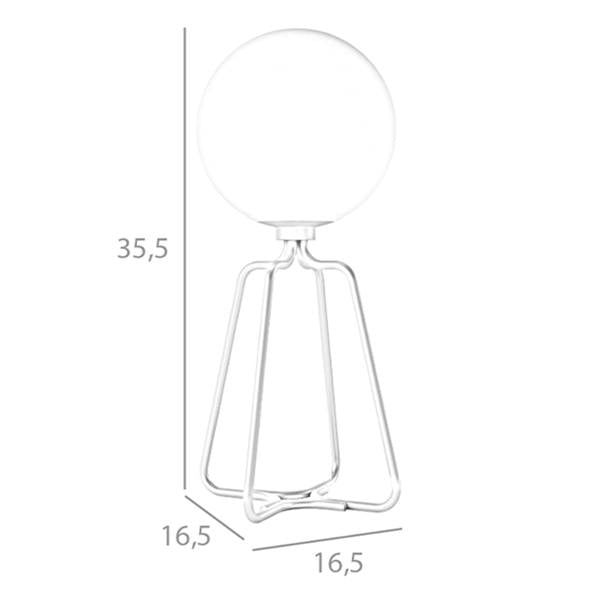 Angel Cerdá Table Lamp Golden Steel and White Glass 8049