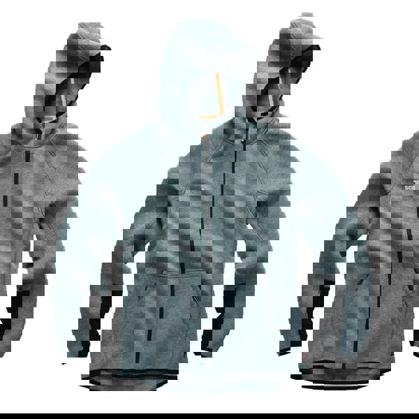 Scruffs Trade Air Men's Sweat Shirt Hooded Full Zip Hoodie, grey full-zip hoodie with black accents and pockets.