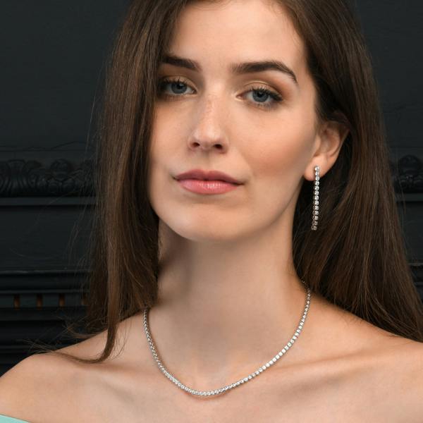 namana 925 Sterling Silver Bezel Set Tennis Necklace