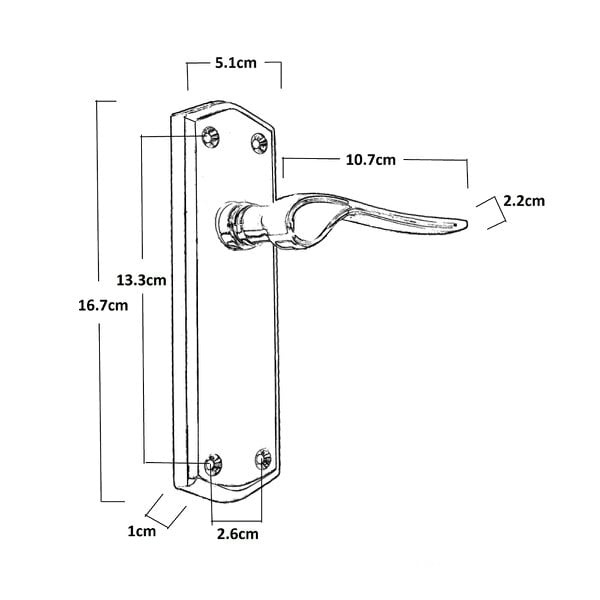 EDH Door Hardware Stellar Lever Latch Door Handles 167mm – Polished Chrome – 1 Pair