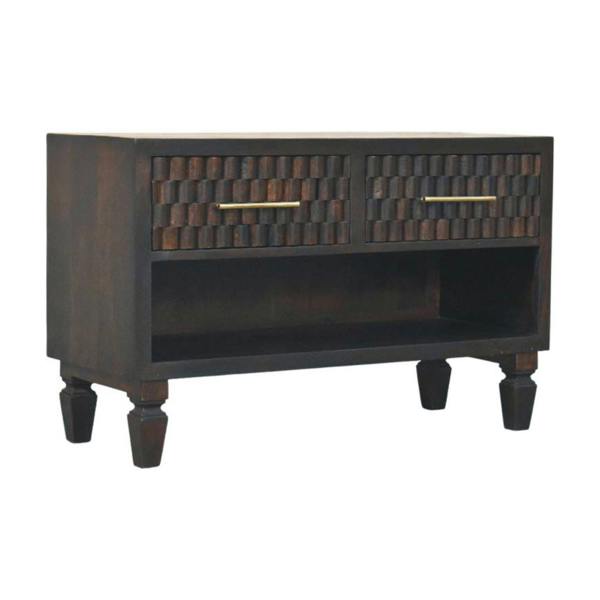 Artisan Furniture Solid Wood Cadiz Carved Shoe Storage Bench