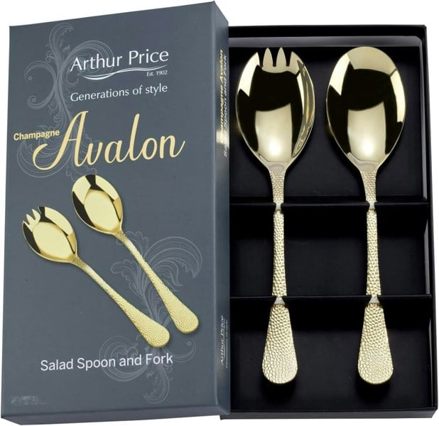 Arthur Price 'Champagne Avalon' Stainless Steel Gift Boxed Cutlery Set Pair Of Salad Servers