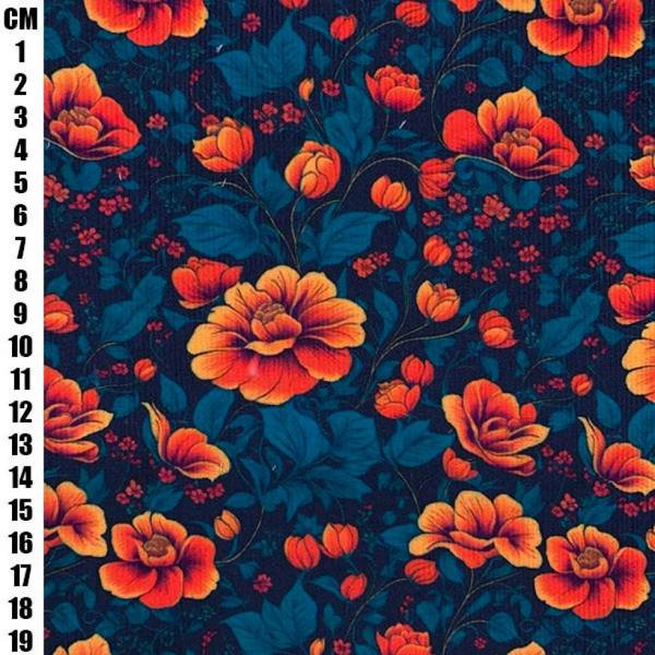 Minerva Multicoloured Printed Cotton Needlecord Dressmaking Fabric per metre, 145cm / 57" Wide