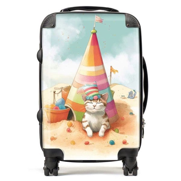 Warren Reed Cat On A Beach Holiday Suitcase