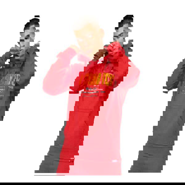 Crosshatch Mens Flocked Hoodie - Red - 