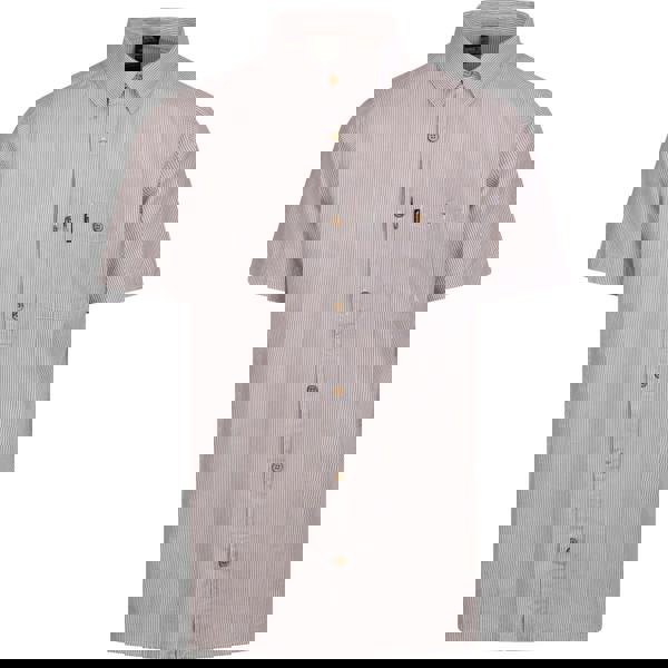 Trespass Mens Slapton Striped Woven Shirt - Oatmilk - 