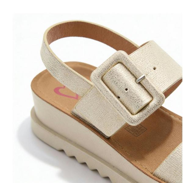 Heavenly Feet PISTACHIO Ankle Strap Sandals   in  Gold