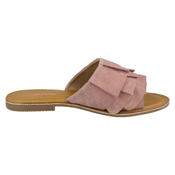 Leather Collection Ladies Leather Collection Frill Vamp Mules