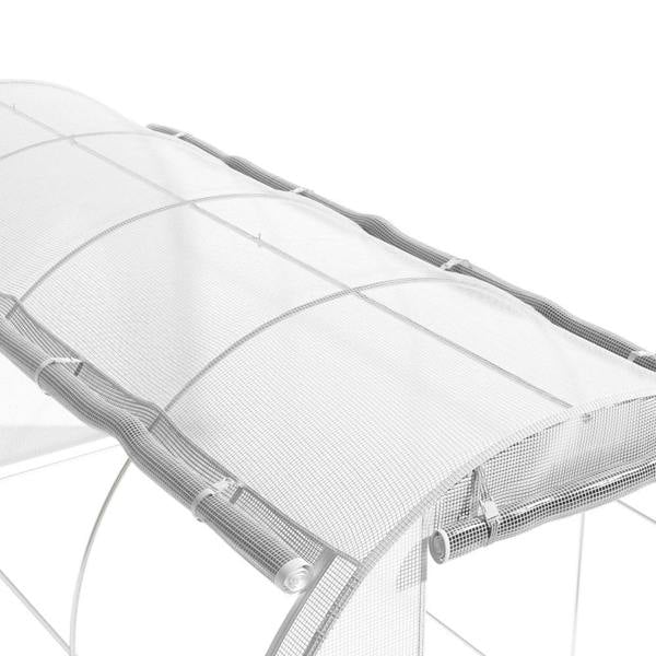 Living and Home Outdoor White Walk-in Tunnel Greenhouse with Steel Frame