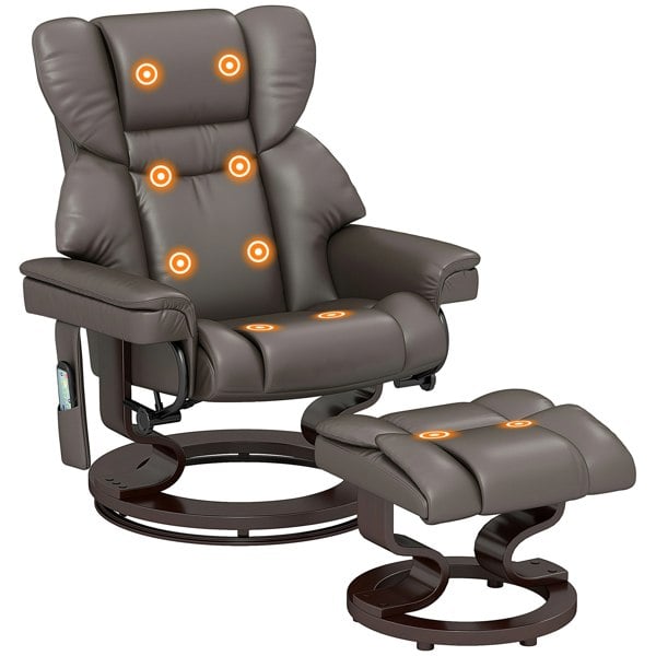 Massage Recliner Chair with Ottoman Set