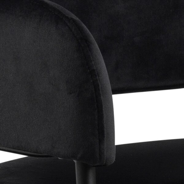 Wyld Haus Set of 2 Haderslev Black Upholstered Dining Chair with Armrest