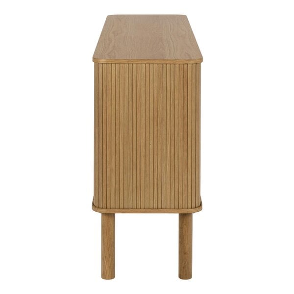Wyld Haus Copenhagen Natural Oak Wooden Etched Sideboard 2 Tambour Doors