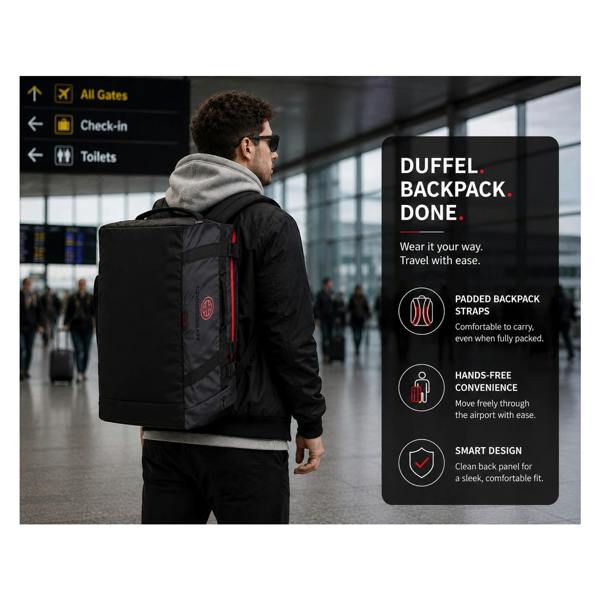 Crossgear Skylab 48L Hybrid Duffel - Backpack Straps, All-Weather