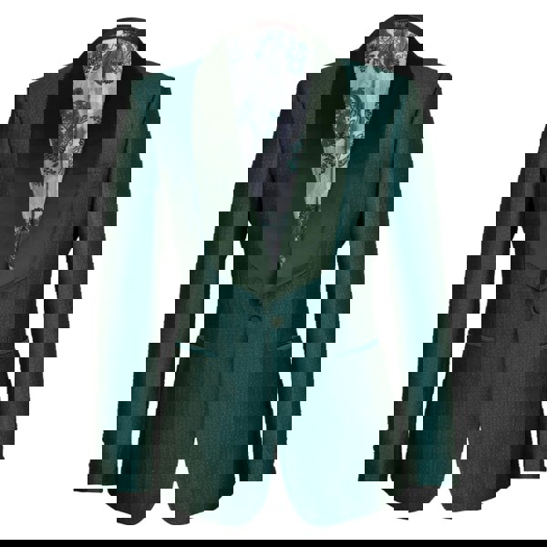 David WeJ DW Signature Satin Shawl Lapel Blazer - Green