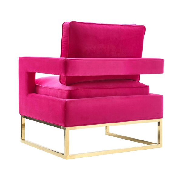 Furniture Edit Avery Pink Velvet Chair With Polished Gold Base