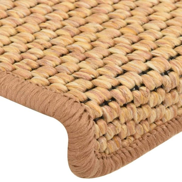 Berkfield Stair Mats Self-adhesive Sisal-Look 15 pcs 65x21x4 cm Orange