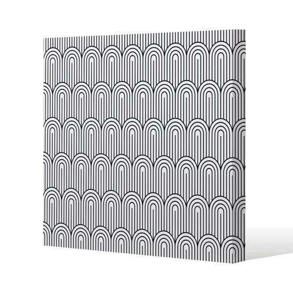 Benjamin Tate Design Geometric Curves Slim Style Canvas Print  30x30cm , 15mm Slim Real wood.