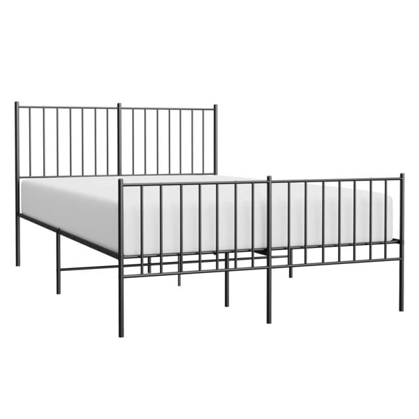 Berkfield Metal Bed Frame with Headboard and Footboard Black 120x200 cm