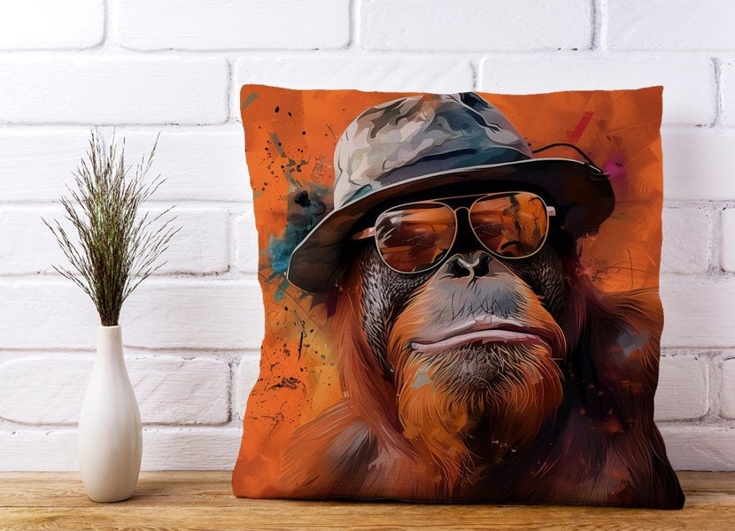 Warren Reed Orangutan In Glasses Cushions