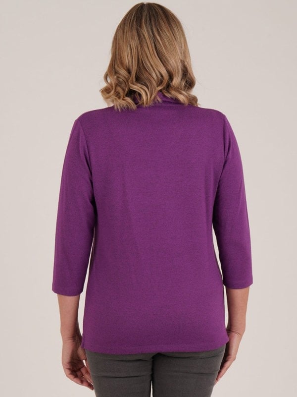 PennyPlain Cowl Neck Top- Amethyst