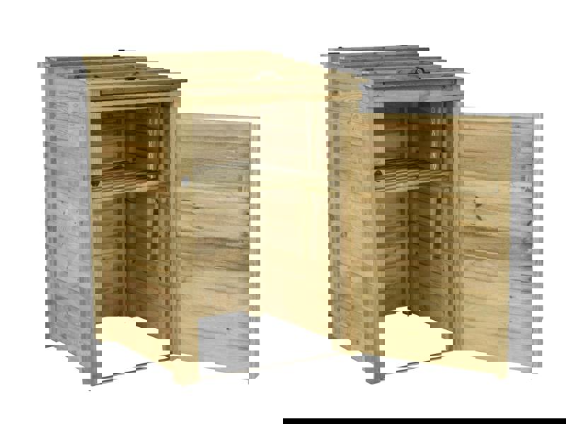 Arbor Garden Solutions Wooden Wheelie Bin Store, Natural Finish