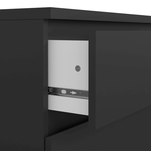 Wyld Haus Budapest Matt Black Wooden Chest 3 Drawers