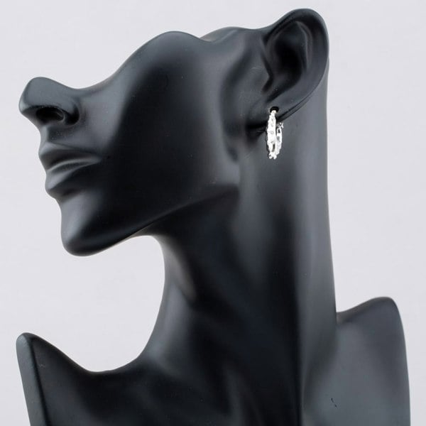 T. H. Baker Sterling Silver Fancy Patterned Creole Hoop Earrings S3003