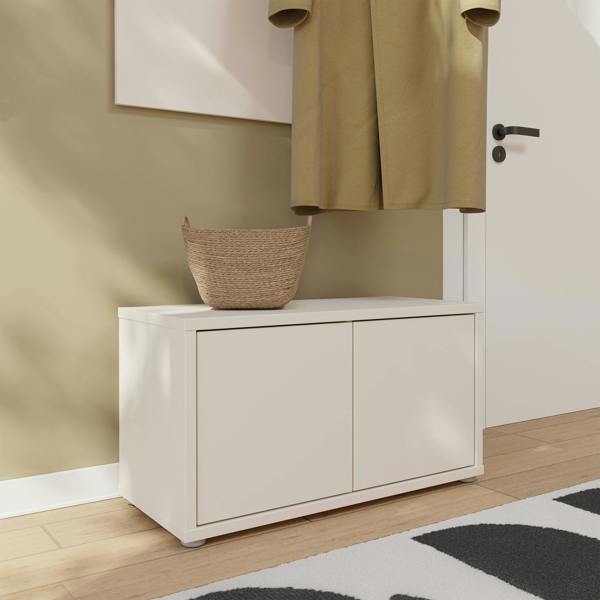 Furniture To Go Alice Springs Bench with 2 Doors Push-to-Open in Sand