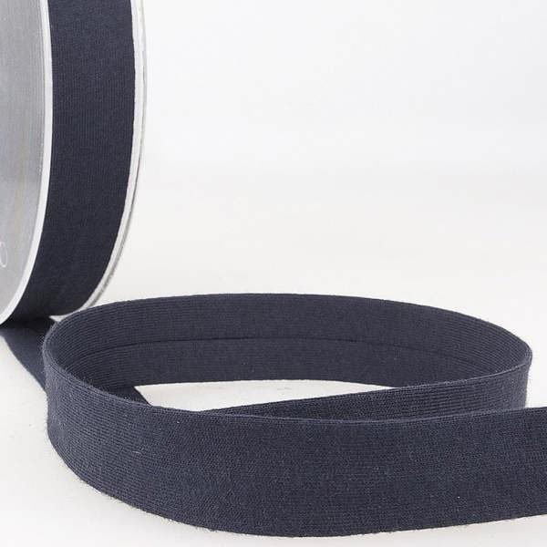 Stephanoise 20mm Cotton Jersey Bias Binding Tape Navy Blue - per metre