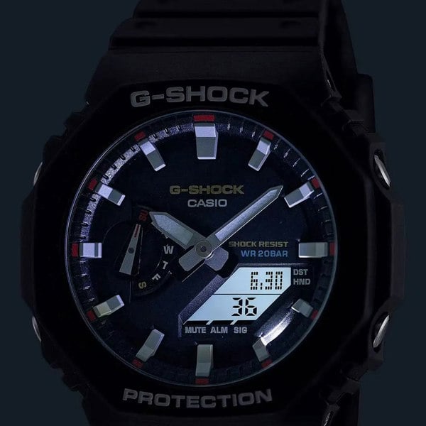 Casio G-Shock Mens Black Duo Display Watch GA-2100RL-1AER